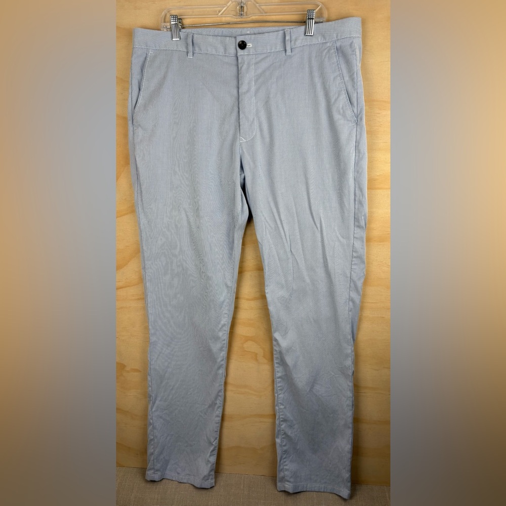 Bonobos Pinstripe Cotton Chino Slim Pants Men’s Size 38/32 Blue White Preppy